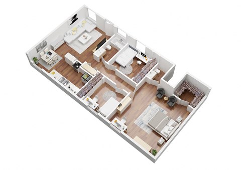 Floor plan for 3 beds, 1.5 baths, 1130 sqft